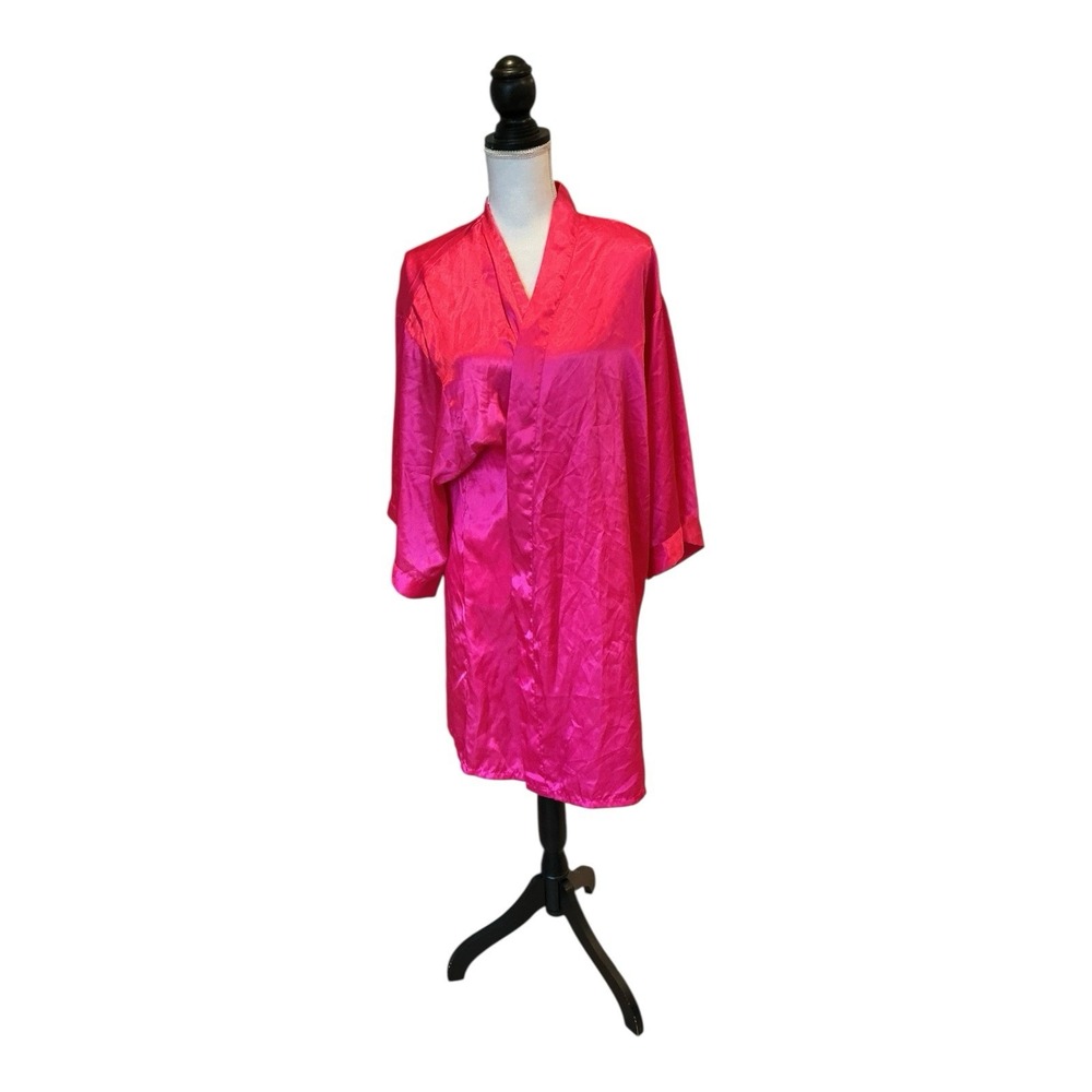 Red Satin Kimono Robe (Small) - Loungewear Sleepwear - Picture 3 of 6